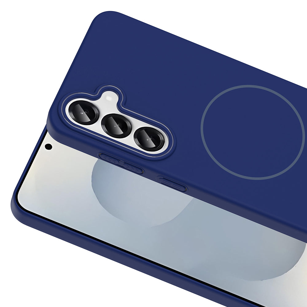 Galaxy S25 Plus Case Zore Ruby Hard Cover Navy Blue with M-safe Charging Feature