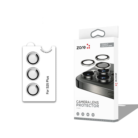 Galaxy S25 Plus Zore CL-12 Premium Sapphire Anti-Fingerprint Anti-Reflective Camera Lens Protector Silver