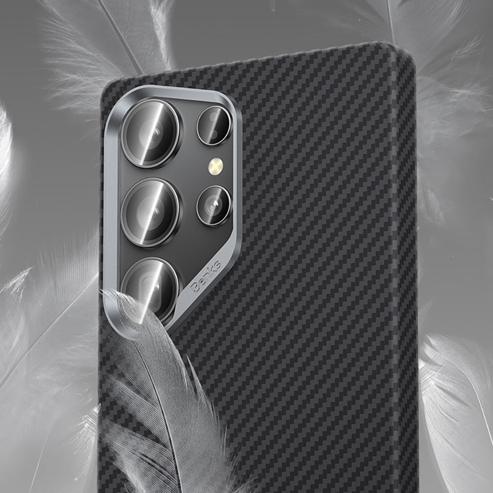 Galaxy S25 Ultra Kılıf Benks M-safe Şarj Özellikli Magnetik ArmorAir 600D Kevlar Fiber Kapak Siyah