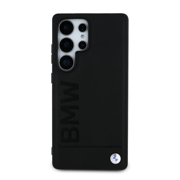 Galaxy S25 Ultra Kılıf BMW Orjinal Lisanslı M-safe Şarj Özellikli Sıcak Damga Logolu Deri Kapak Siyah