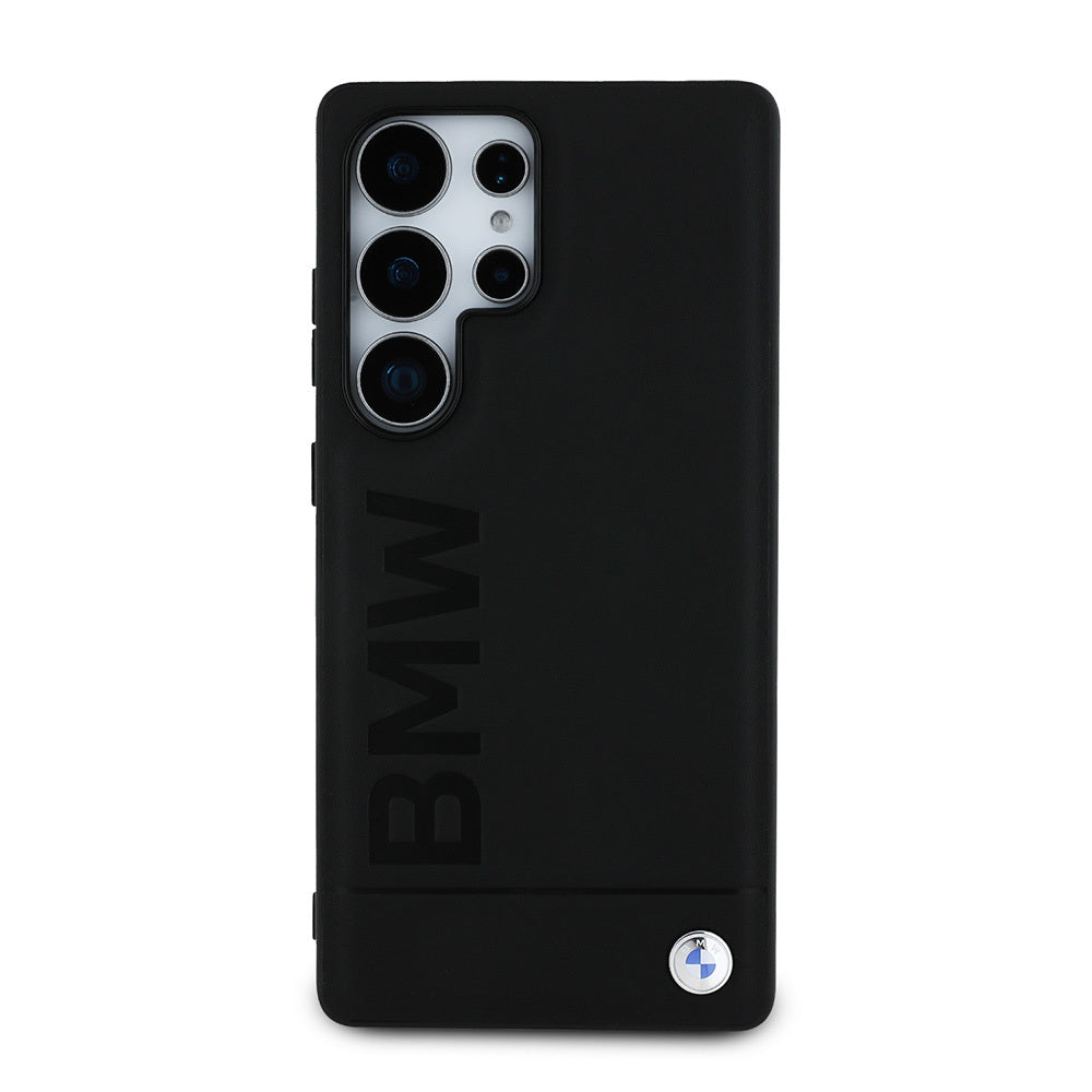 Galaxy S25 Ultra Case BMW Original Licensed M-safe Charging Feature Hot Stamp Logo Leather Cover Black