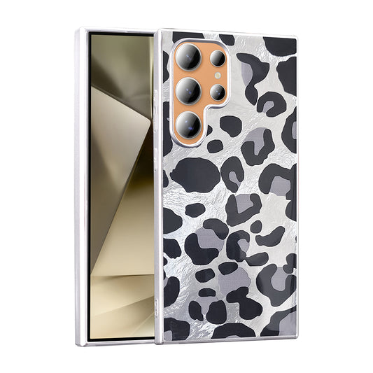Galaxy S25 Ultra Case Patterned Zore Mep Cover Gray Leopard