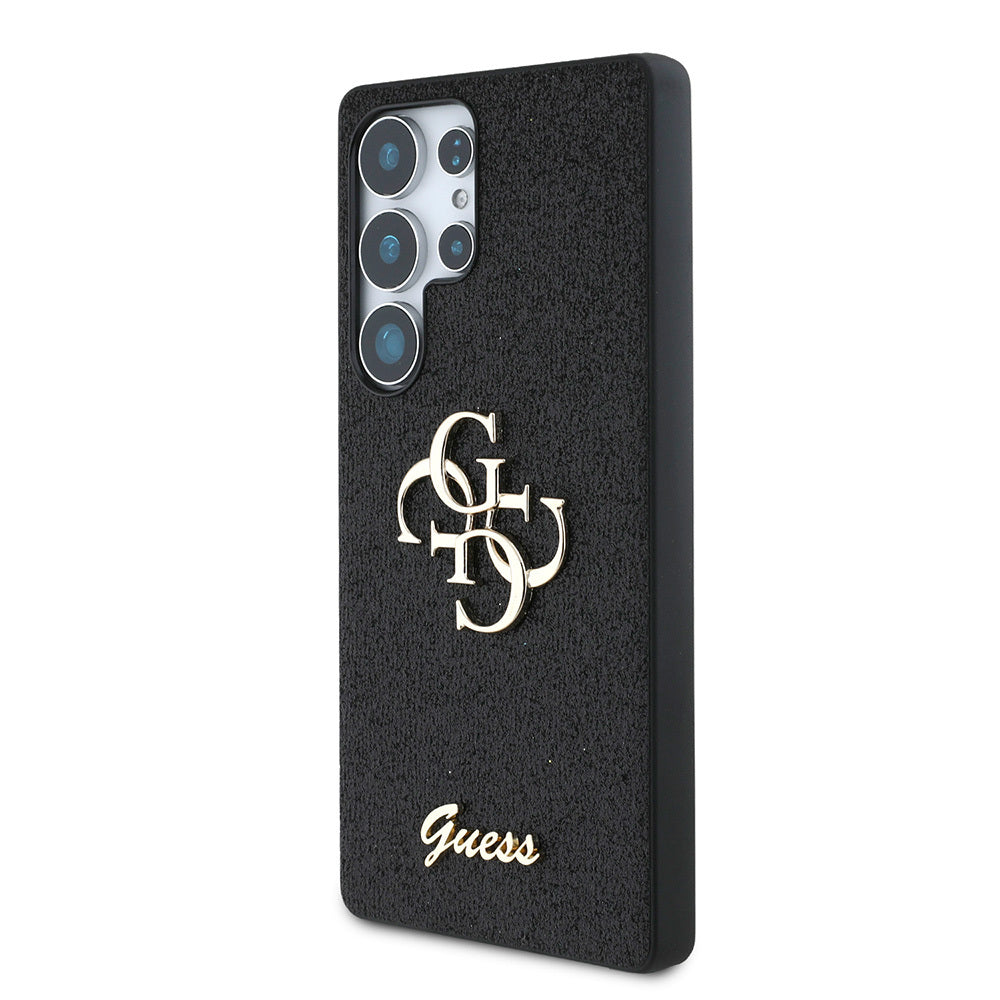 Galaxy S25 Ultra Case Guess Original Licensed 4G Large Metal Logo Glitter Cover Pink
