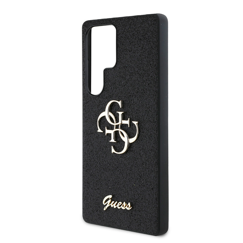 Galaxy S25 Ultra Case Guess Original Licensed 4G Large Metal Logo Glitter Cover Gold