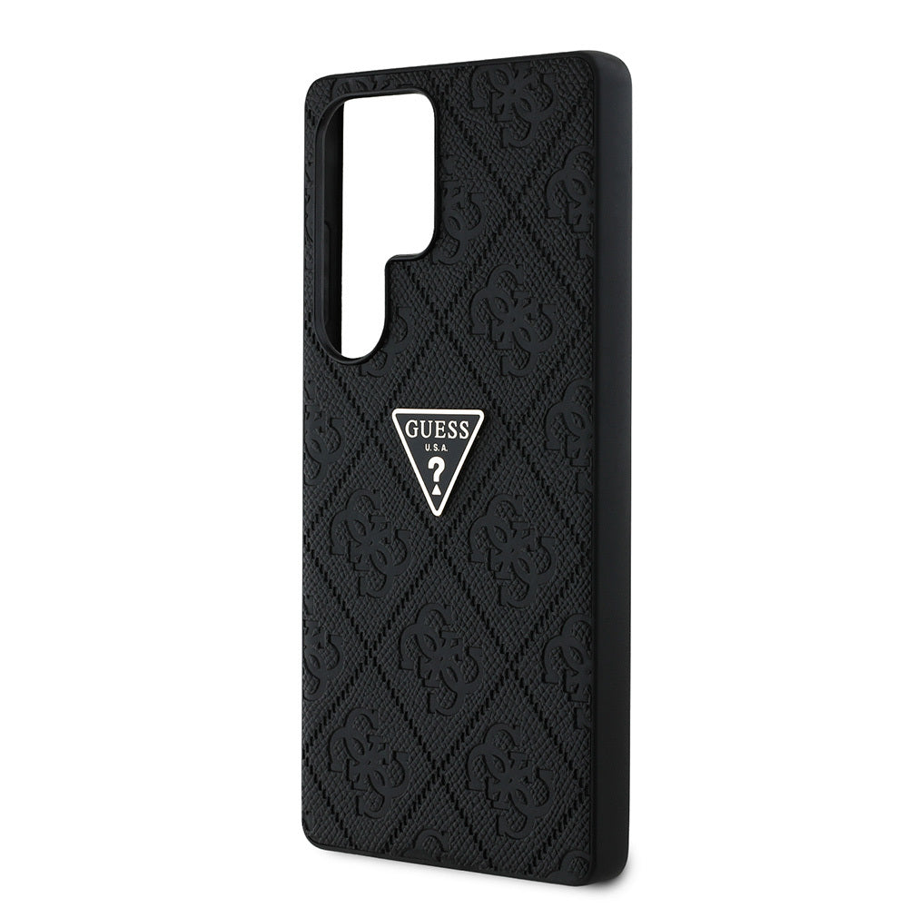 Galaxy S25 Ultra Case Guess Original Licensed 4G Patterned Hot Stamped Triangle Logo Cover Pink