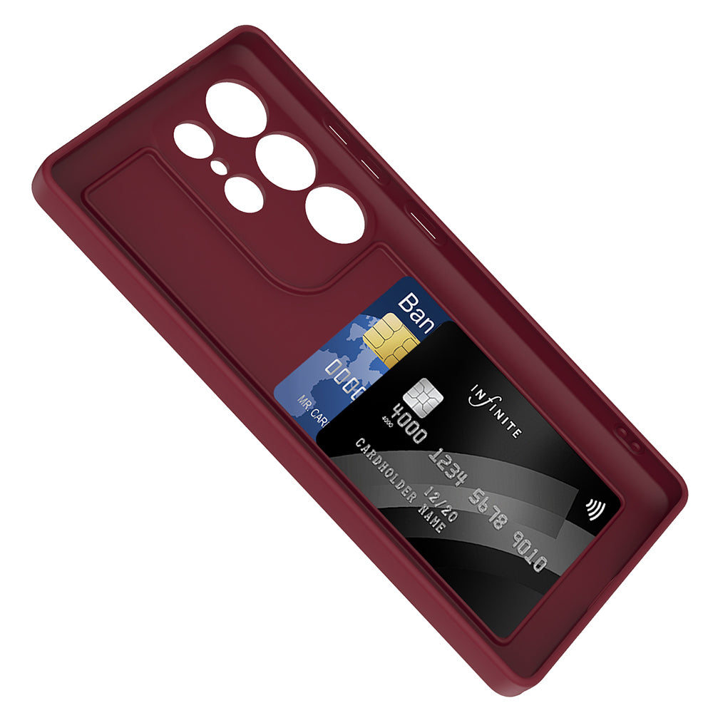 Galaxy S25 Ultra Case Camera Protection Card Holder Zore Vitra Cover Brown