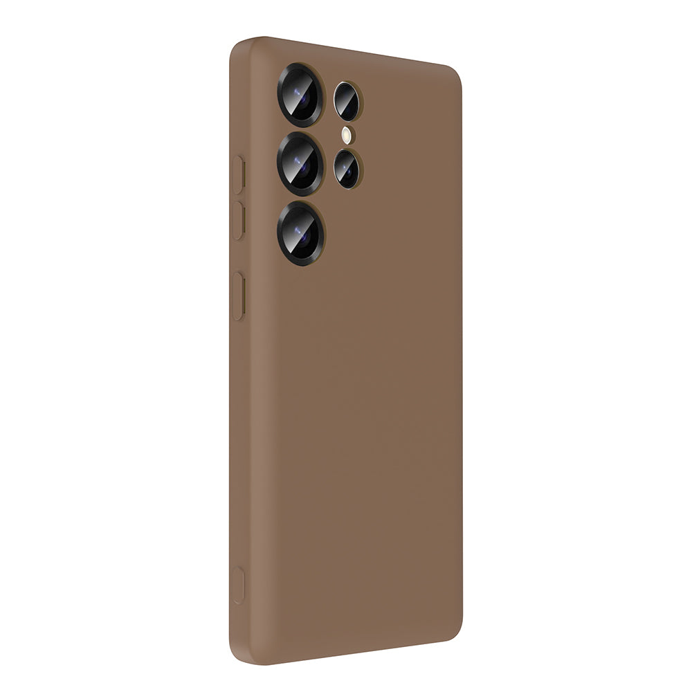 Galaxy S25 Ultra Case Camera Protection Card Holder Zore Vitra Cover Brown