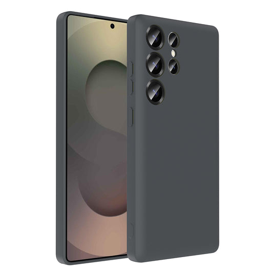 Galaxy S25 Ultra Case Camera Protection Card Holder Zore Vitra Cover Gray