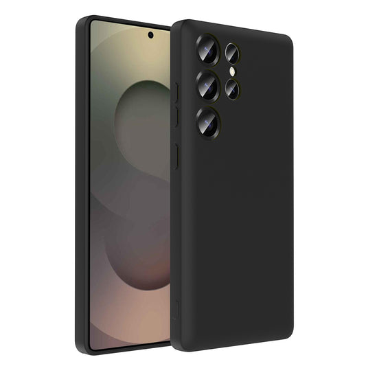 Galaxy S25 Ultra Case Camera Protection Card Holder Zore Vitra Cover Black