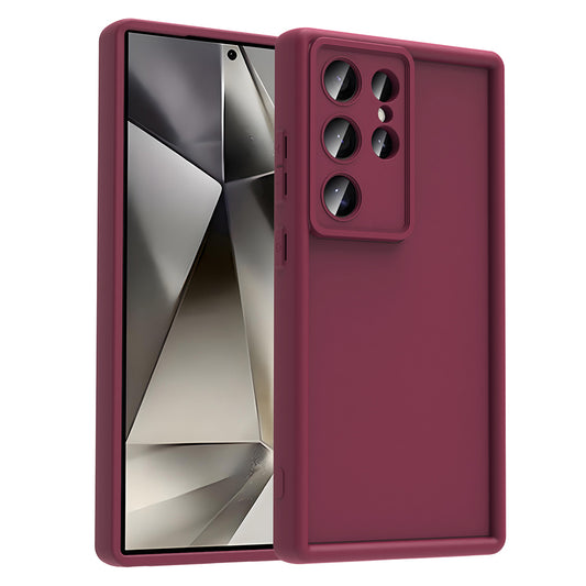 Galaxy S25 Ultra Camera Protection Case Zore Pineapple Cover Plum