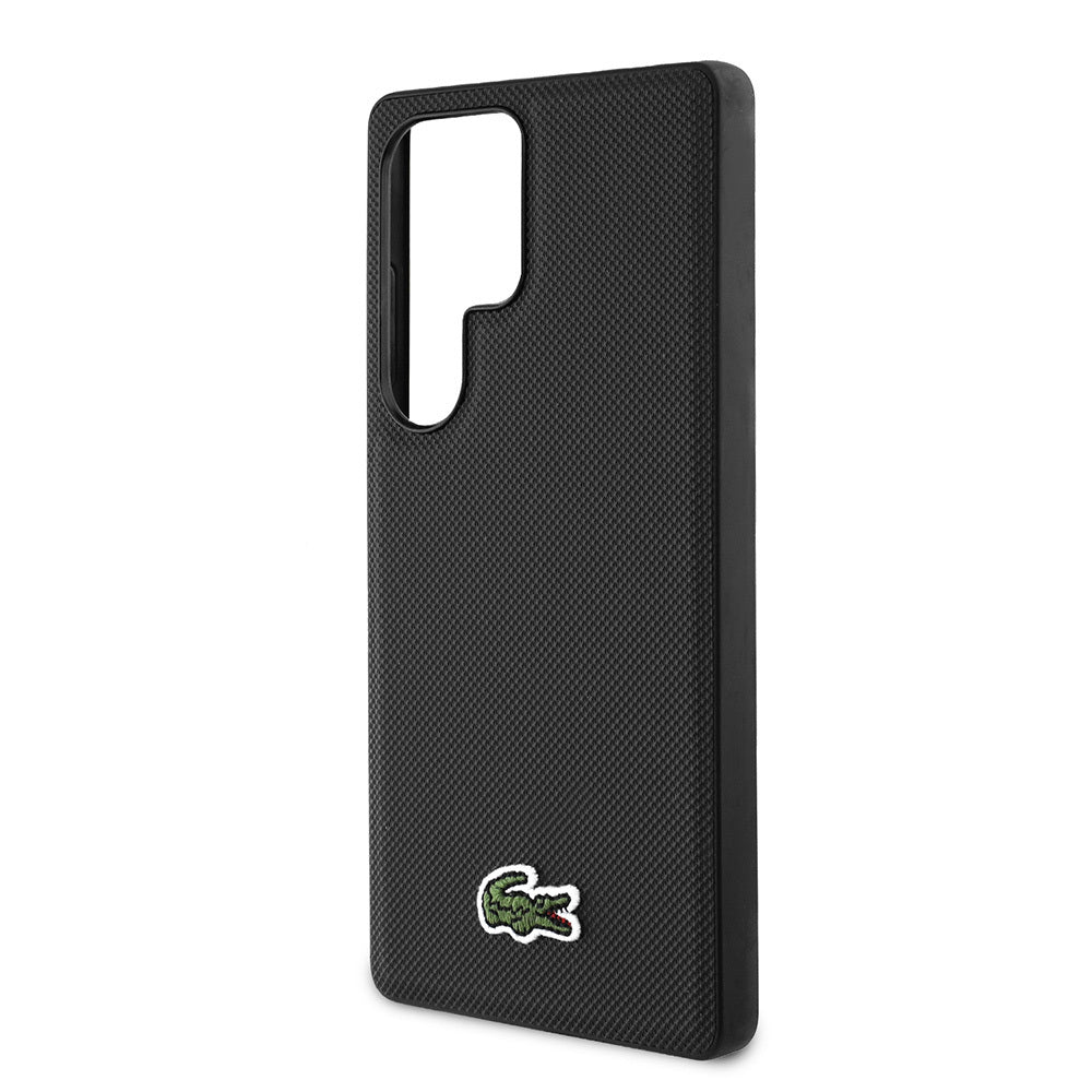 Galaxy S25 Ultra Kılıf Lacoste Orjinal Lisanslı PU Pike Desenli Arka Yüzey İkonik Timsah Dokuma Logolu Kapak Kırmızı