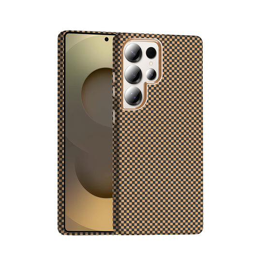 Galaxy S25 Ultra Case M-safe Charging Function Carbon Fiber Look Zore Gros Cover Desert Titanium