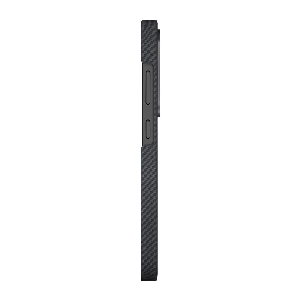 Galaxy S25 Ultra Kılıf M-safe Şarj Özellikli 600D Aramid Fiber Pitaka Ultra-Slim Classic Serisi Black-Grey Twill Kapak Siyah-Gri