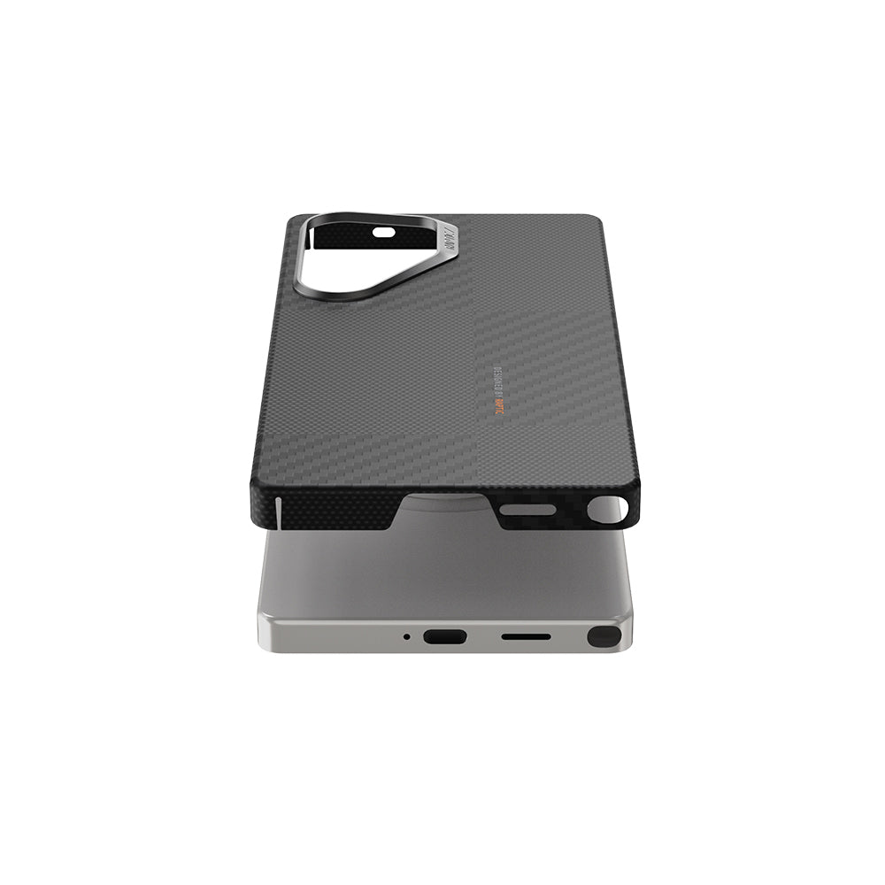 Galaxy S25 Ultra Case with M-safe Charging Feature, 600D Metal Camera Frame, Raptic Aramid Fiber Croxx Mondrian Series Cover, Black