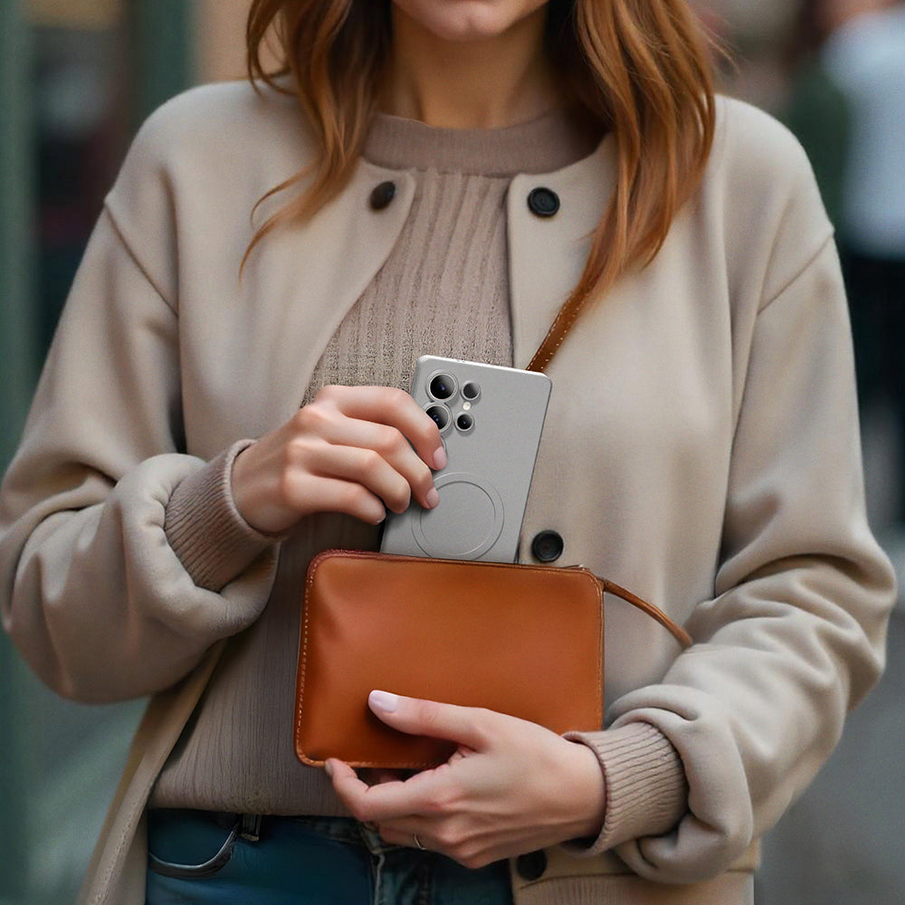 Galaxy S25 Ultra Kılıf M-safe Şarj Özellikli Amazingthing Minimal Air Serisi Kapak Titanyum-Gri