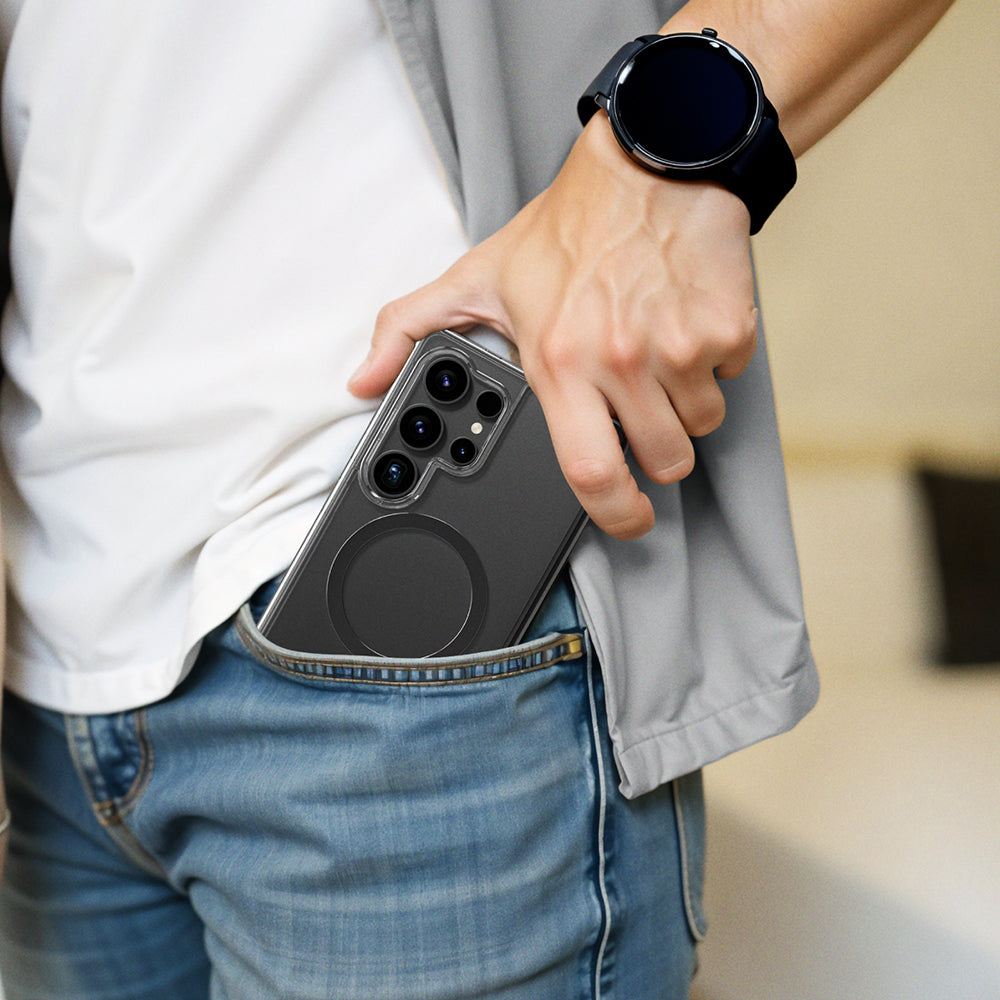 Galaxy S25 Ultra Case M-safe Charging Feature Amazingthing Minimal Series Cover Titanium-Black