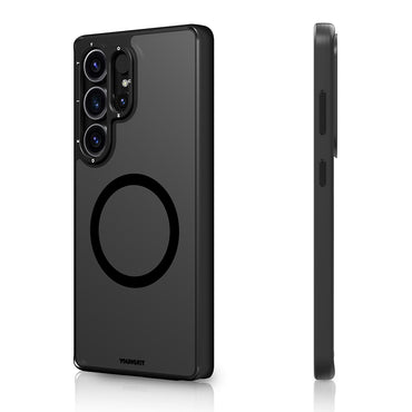 Galaxy S25 Ultra Kılıf M-safe Şarj Özellikli Cam Arka Yüzey TPU Youngkit Gemstone Serisi Kapak Şeffaf