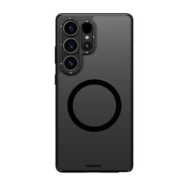 Galaxy S25 Ultra Kılıf M-safe Şarj Özellikli Cam Arka Yüzey TPU Youngkit Gemstone Serisi Kapak