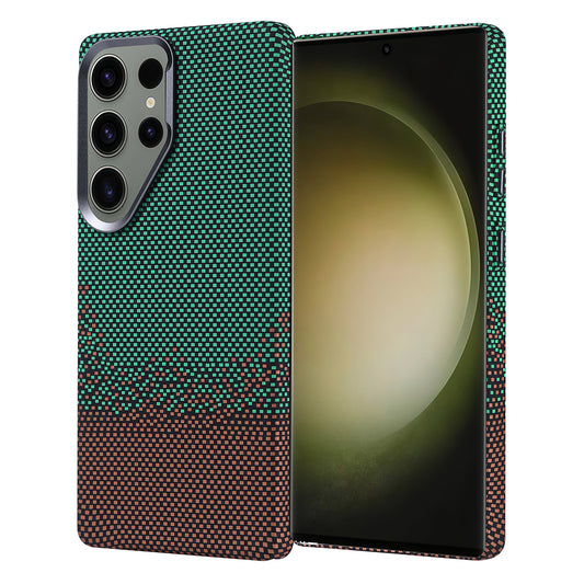 Galaxy S25 Ultra Case M-safe Charging Function Carbon Fiber Look Zore Nekst Cover Green