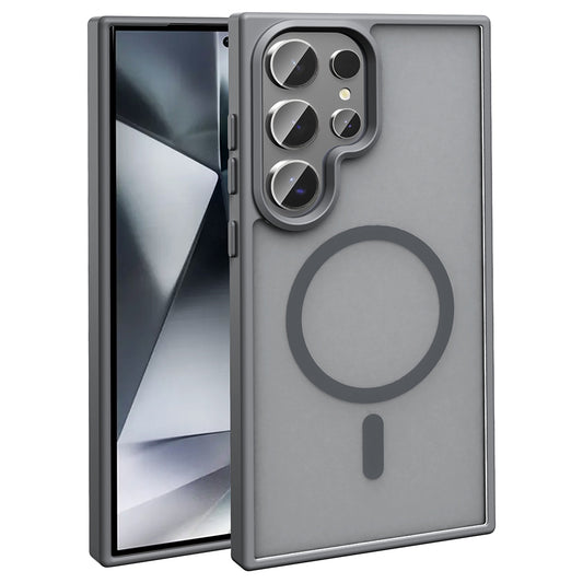 Galaxy S25 Ultra Case M-safe Charging Feature Matte Back Surface Zore Sio Cover Gray