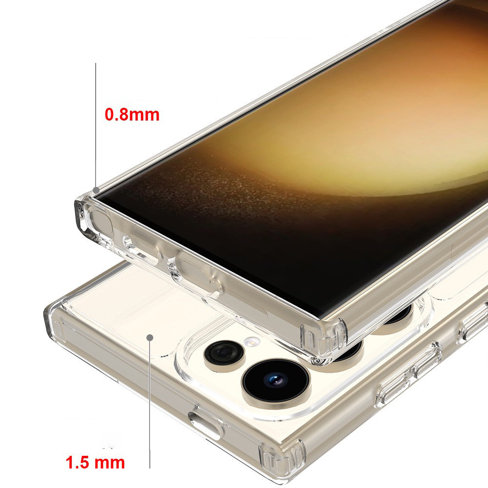 Galaxy S25 Ultra Case M-safe Charging Transparent Hard PC Zore Embos Cover Transparent