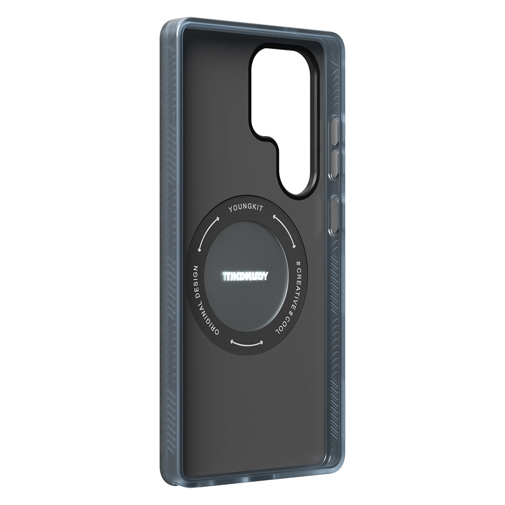 Galaxy S25 Ultra Kılıf M-safe Şarj Özellikli Youngkit 360° Standlı Starship Serisi Kapak Beyaz