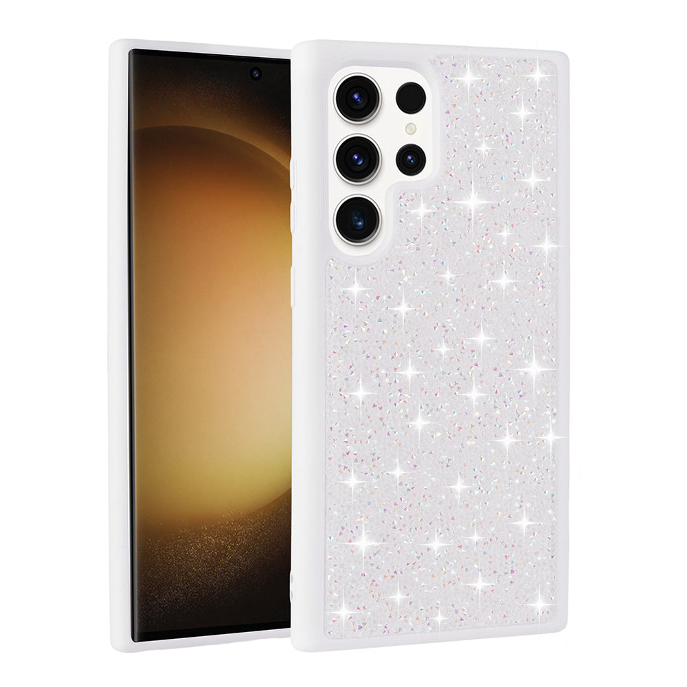 Galaxy S25 Ultra Case Shiny Stone Design Zore Diamond Cover White