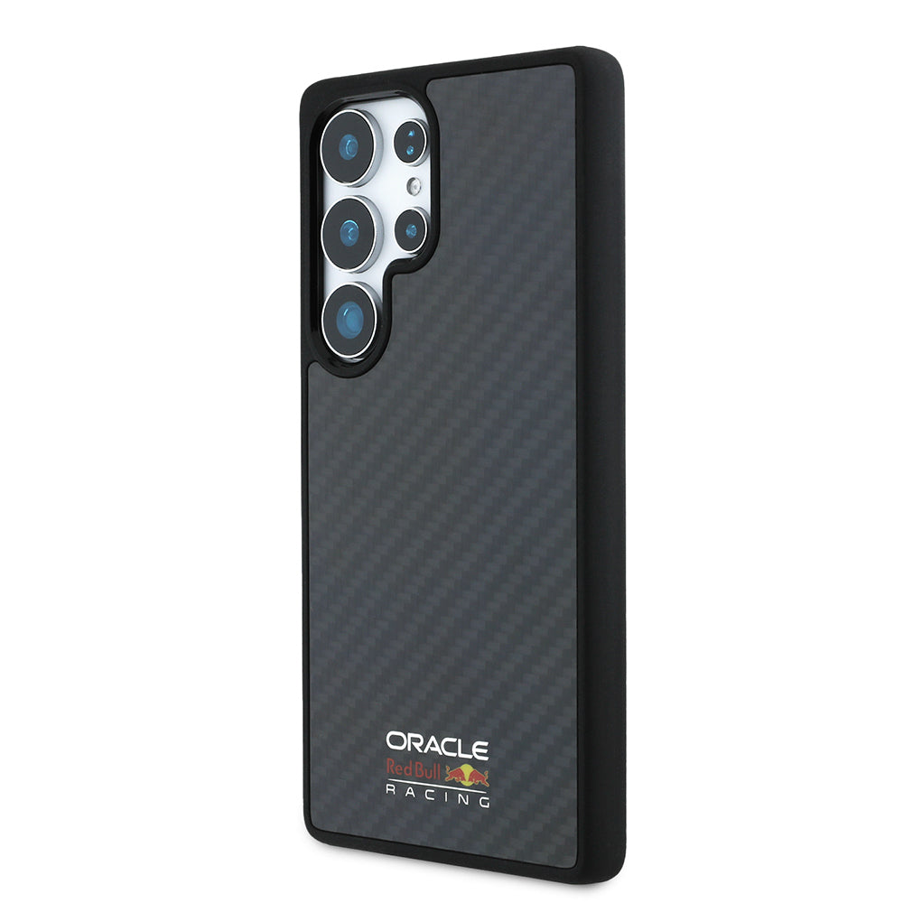 Galaxy S25 Ultra Case Redbull Original Licensed M-safe Charging Feature Carbon Fiber Design Shining Logo Cover Black
