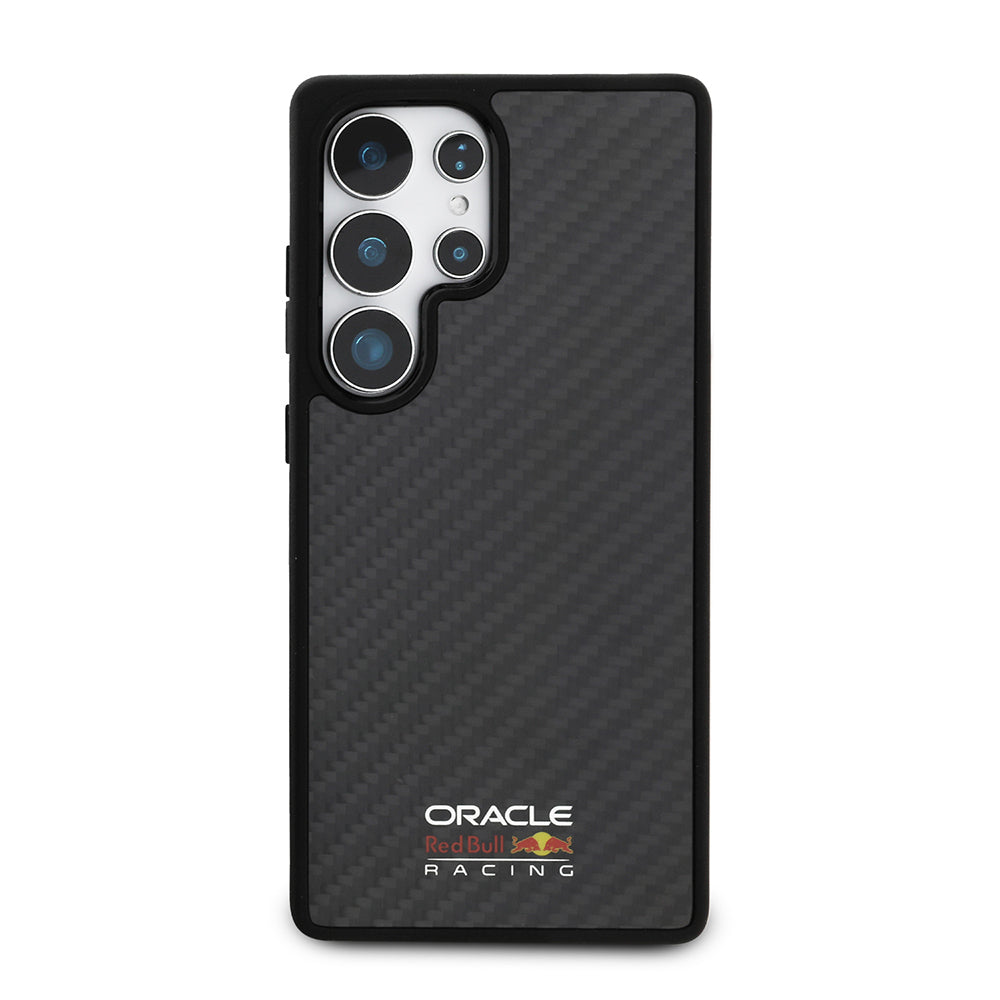 Galaxy S25 Ultra Case Redbull Original Licensed M-safe Charging Feature Carbon Fiber Design Shining Logo Cover Black