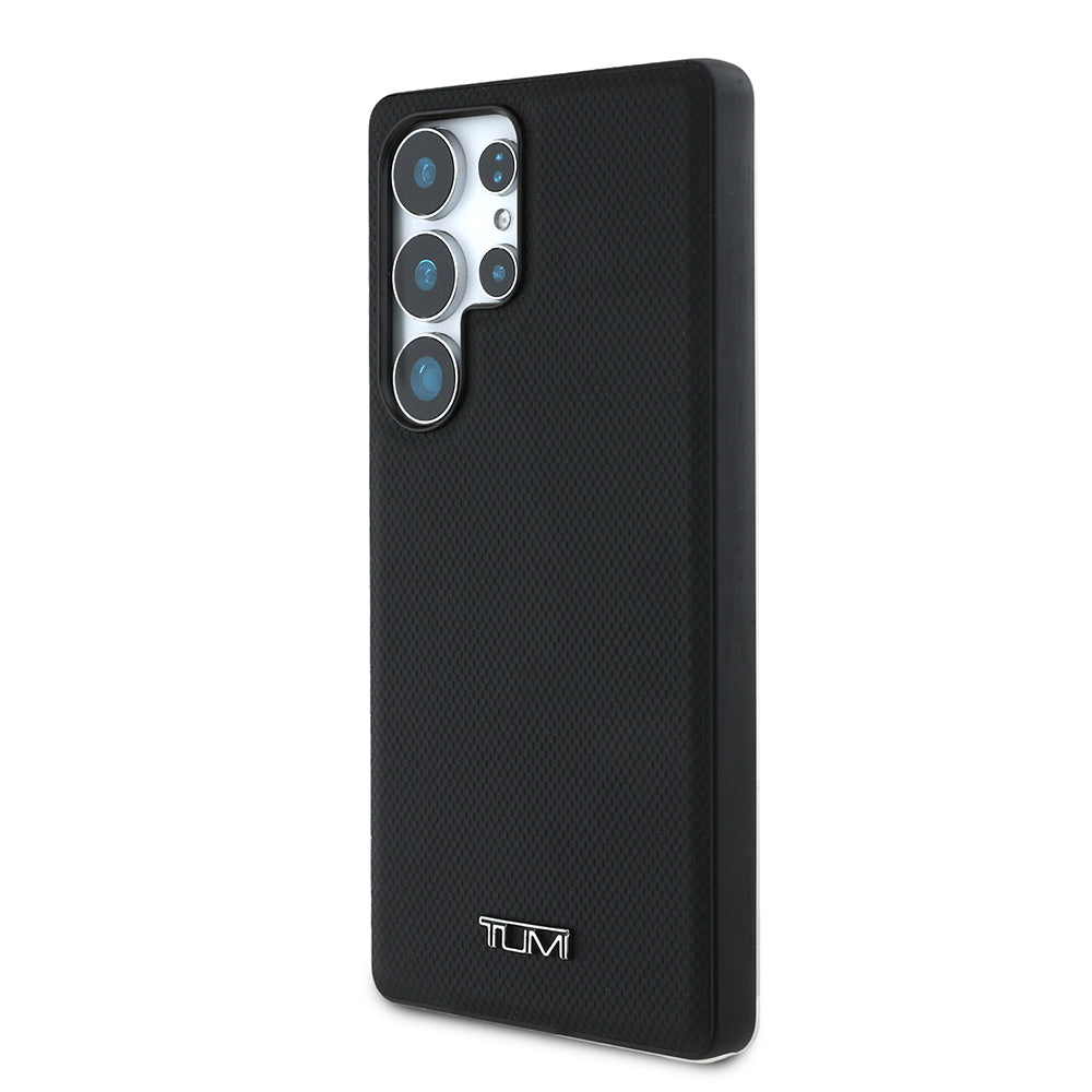 Galaxy S25 Ultra Case TUMI M-safe Charging Function Leather Dotted Design Cover Black