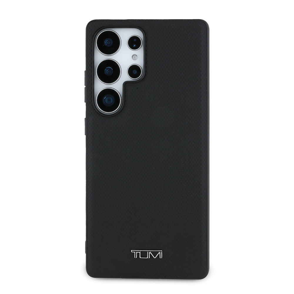 Galaxy S25 Ultra Case TUMI M-safe Charging Function Leather Dotted Design Cover Black