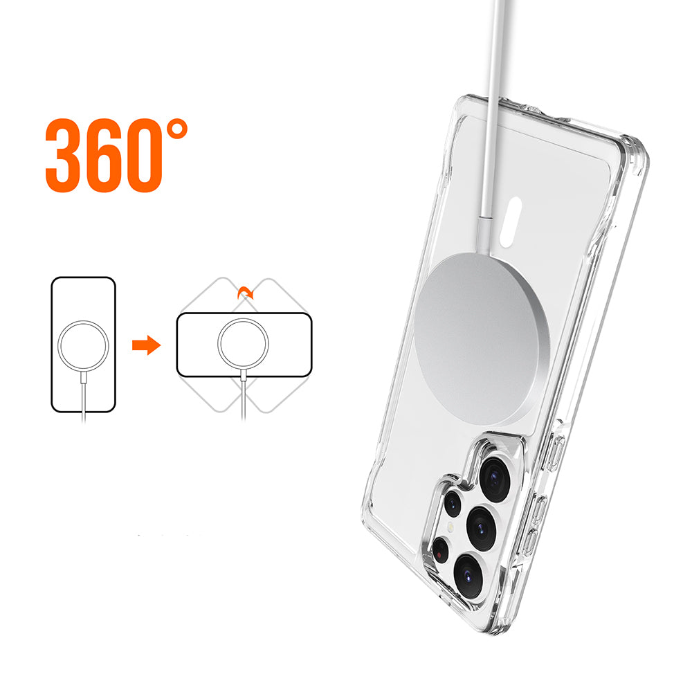 Galaxy S25 Ultra Case Zore M-safe Charging Feature T-Max M-safe Cover Transparent