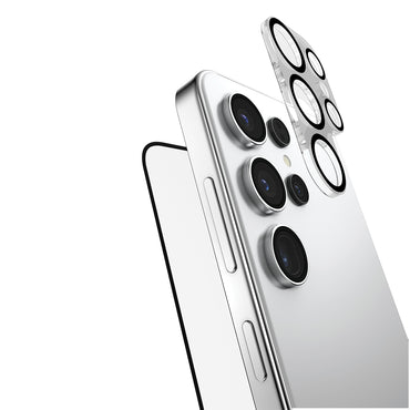 Galaxy S25 Ultra Raptic 2in1 Bundle Kit Parmak İzi BırakmayanTemperli Ekran Koruyucu + Lens Koruyucu Set Şeffaf