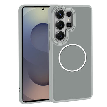 Galaxy S26 Ultra Kılıf M-Safe Şarj Özellikli Metal Kamera Çerçeveli Zore Sanremo Silikon Kapak