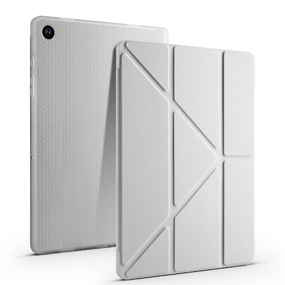 Galaxy Tab A9 Plus Case Zore Tri Folding Stand Case with Pen Compartment Lilac