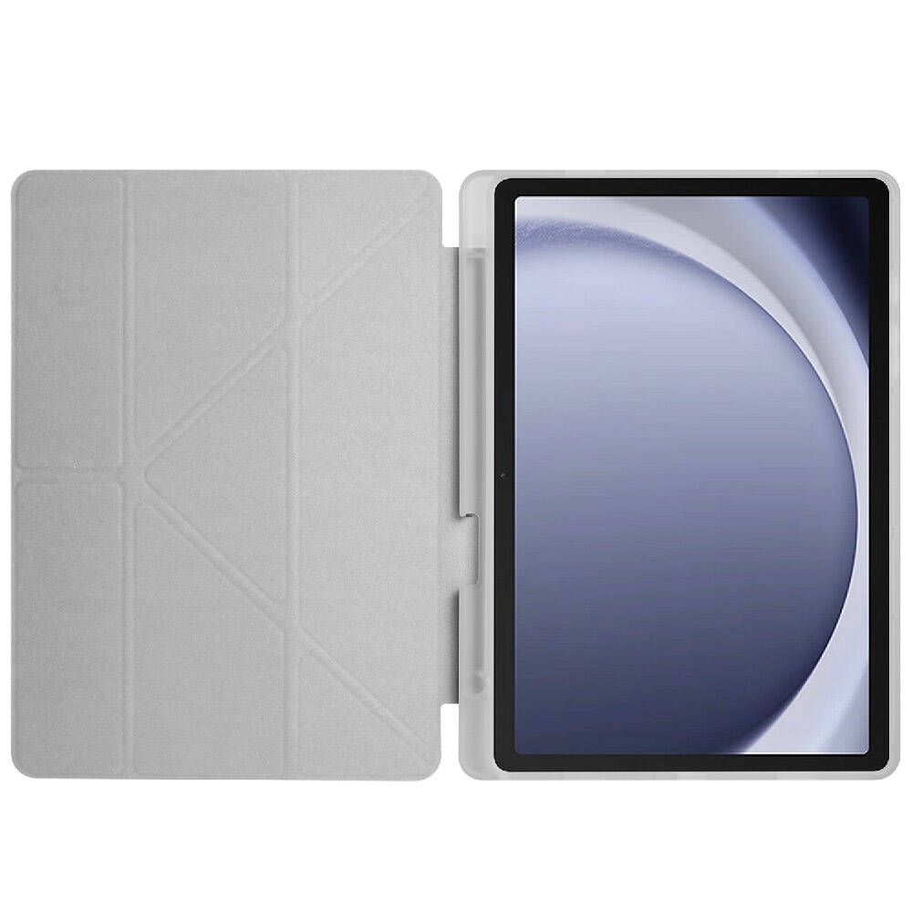 Galaxy Tab A9 Plus Case Zore Tri Folding Stand Case with Pen Compartment Lilac