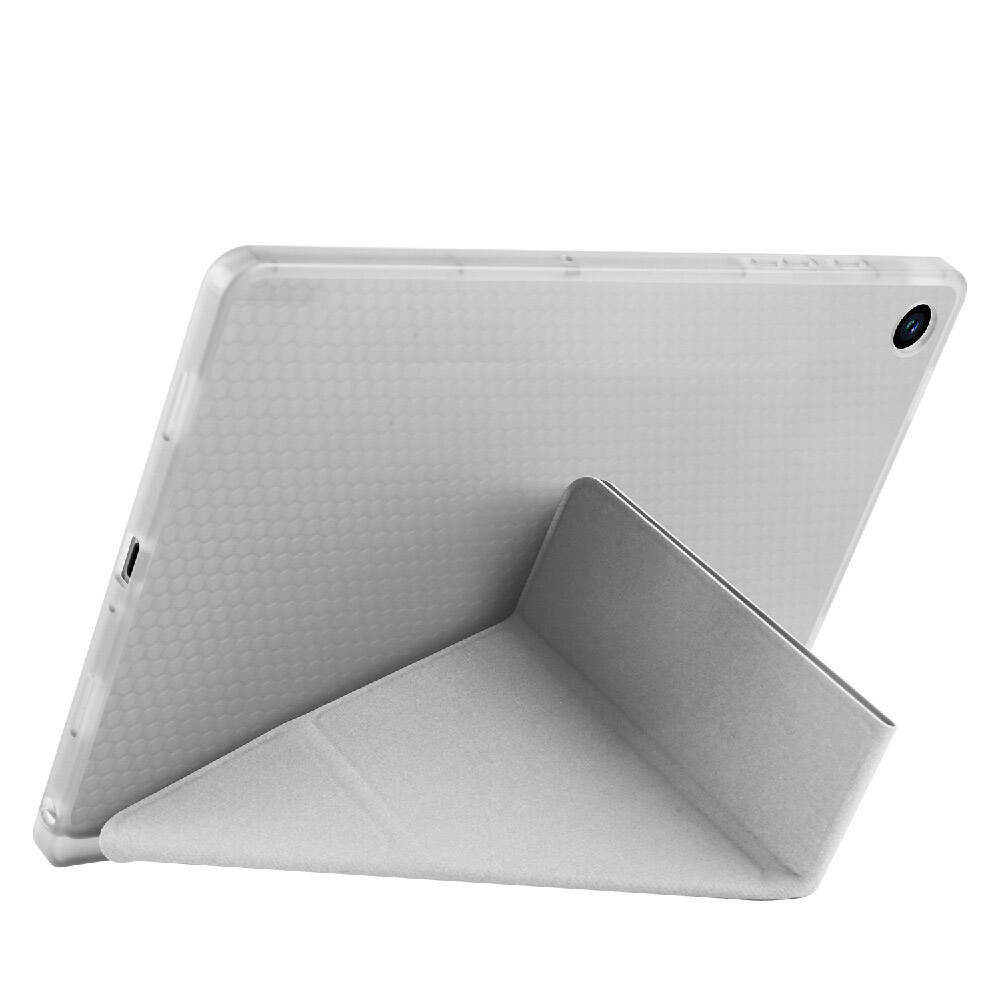 Galaxy Tab A9 Plus Case Zore Tri Folding Stand Case with Pen Compartment Lilac