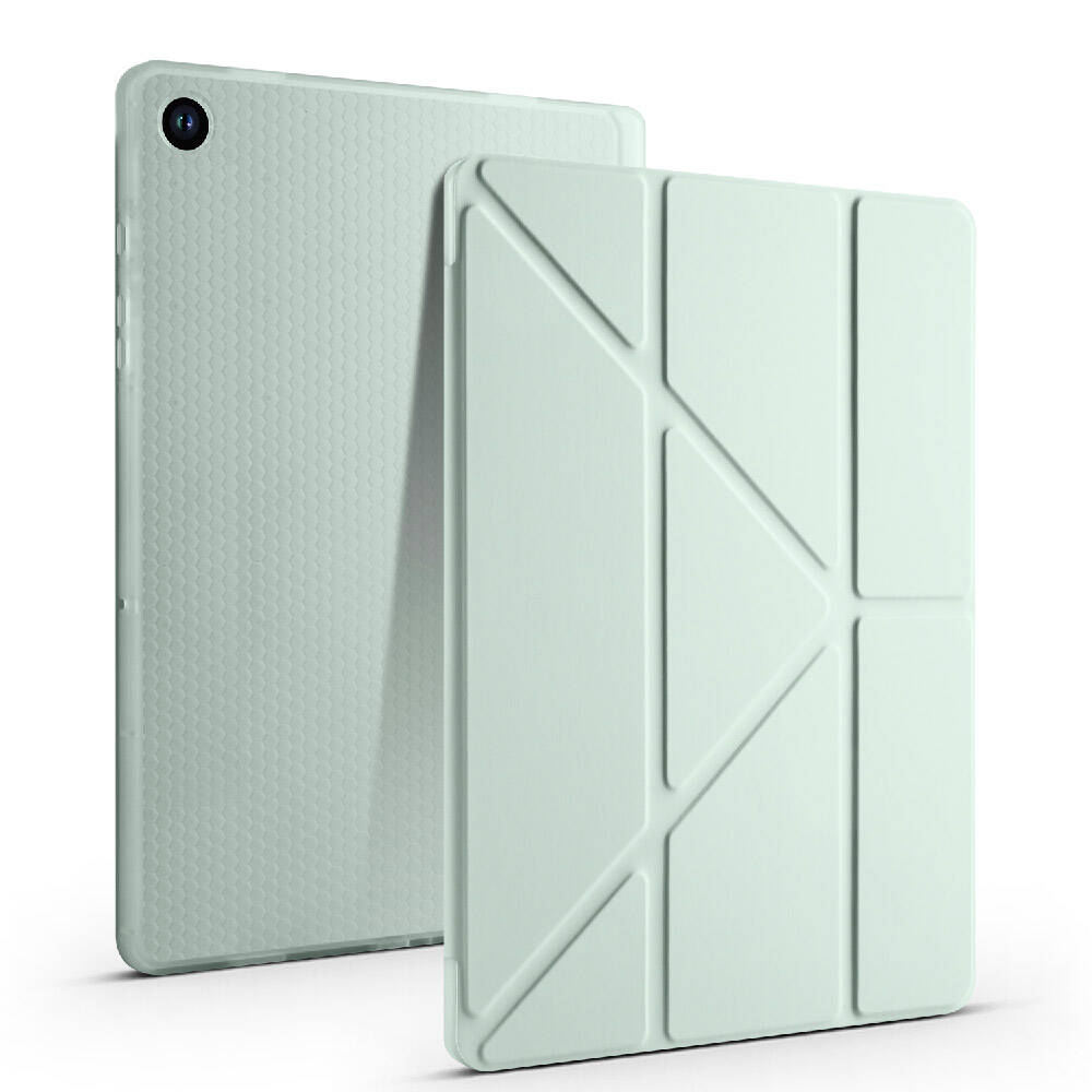 Galaxy Tab A9 Plus Case Zore Tri Folding Stand Case with Pen Compartment Lilac