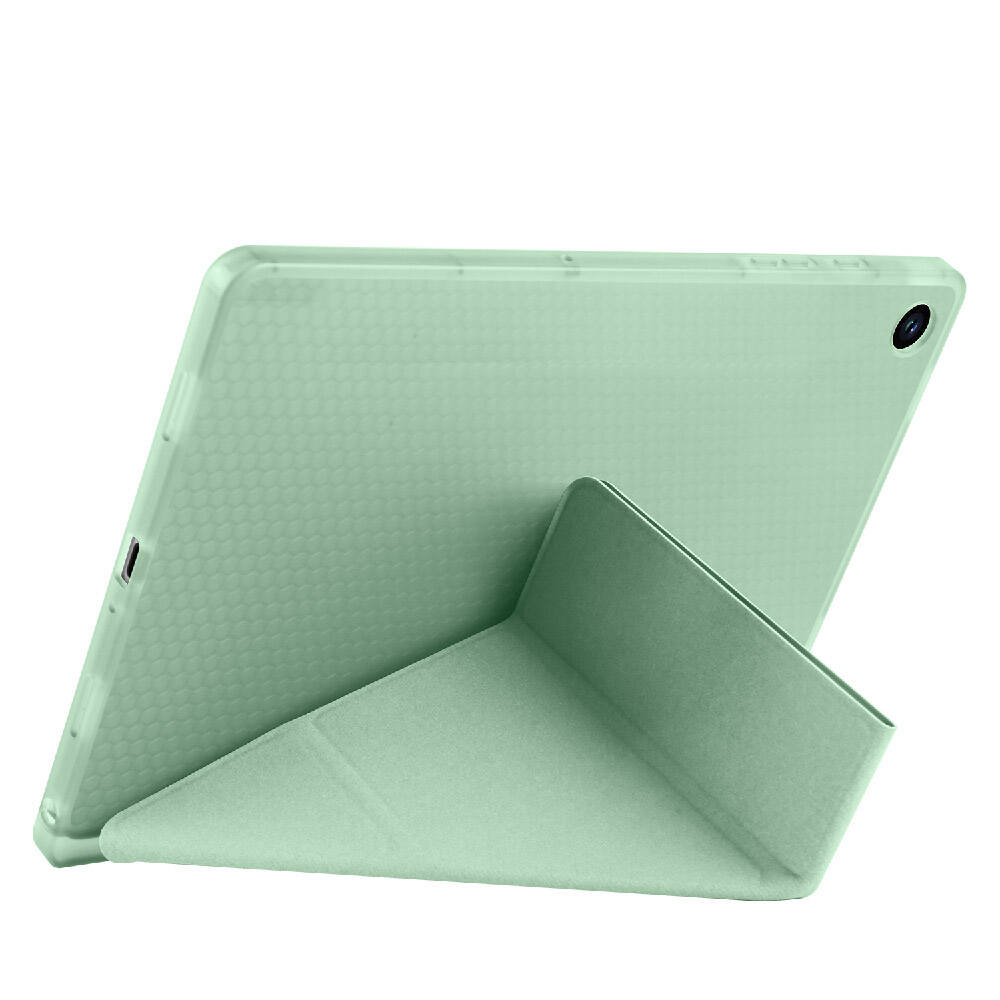 Galaxy Tab A9 Plus Case Zore Tri Folding Stand Case with Pen Compartment Lilac