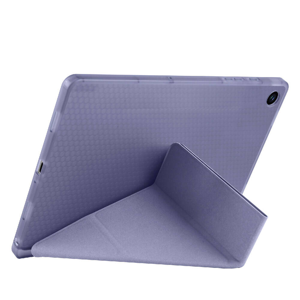 Galaxy Tab A9 Plus Case Zore Tri Folding Stand Case with Pen Compartment Lilac