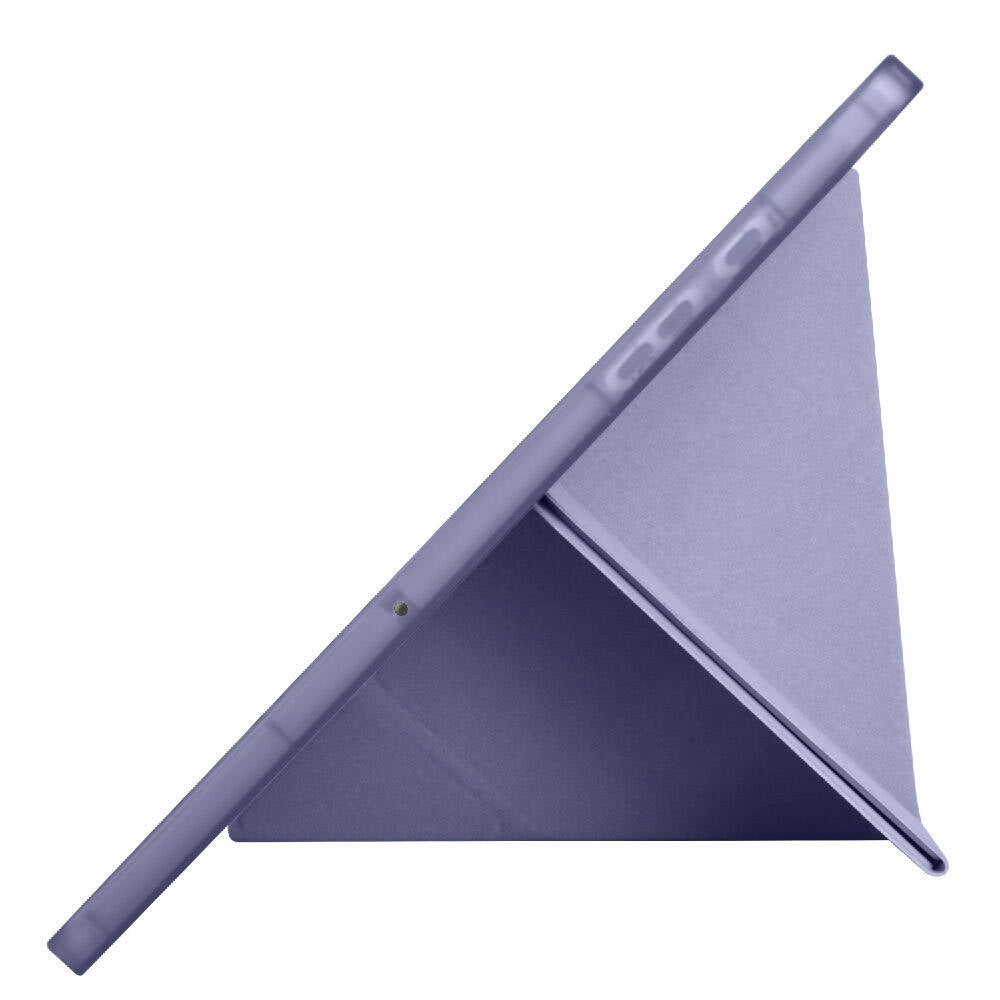 Galaxy Tab A9 Plus Case Zore Tri Folding Stand Case with Pen Compartment Lilac