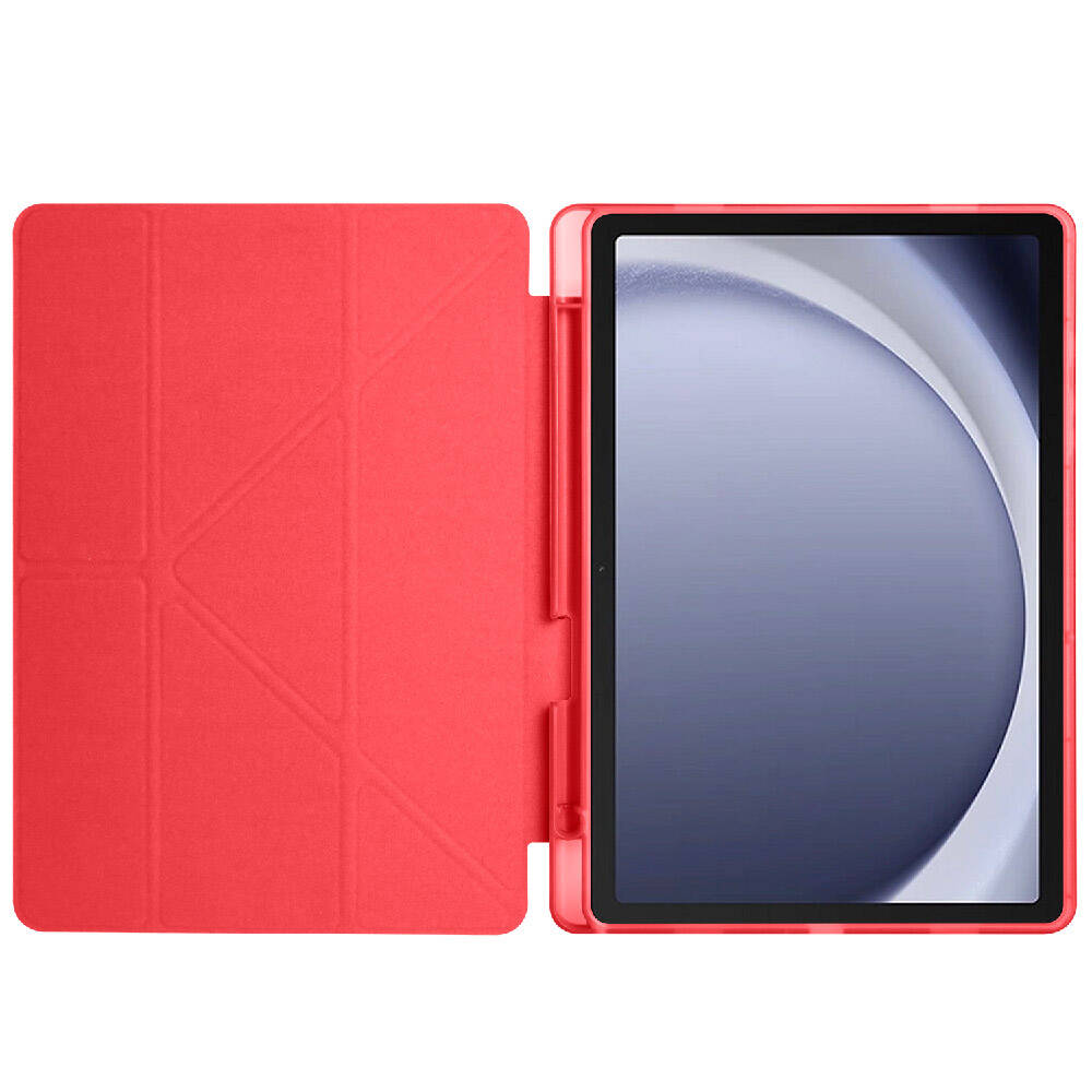 Galaxy Tab A9 Plus Case Zore Tri Folding Stand Case with Pen Compartment Lilac