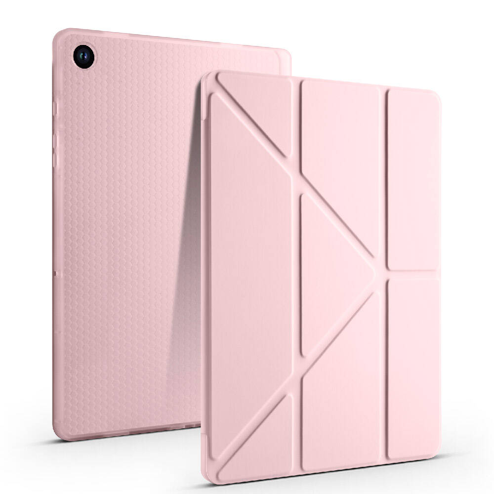 Galaxy Tab A9 Plus Case Zore Tri Folding Stand Case with Pen Compartment Lilac
