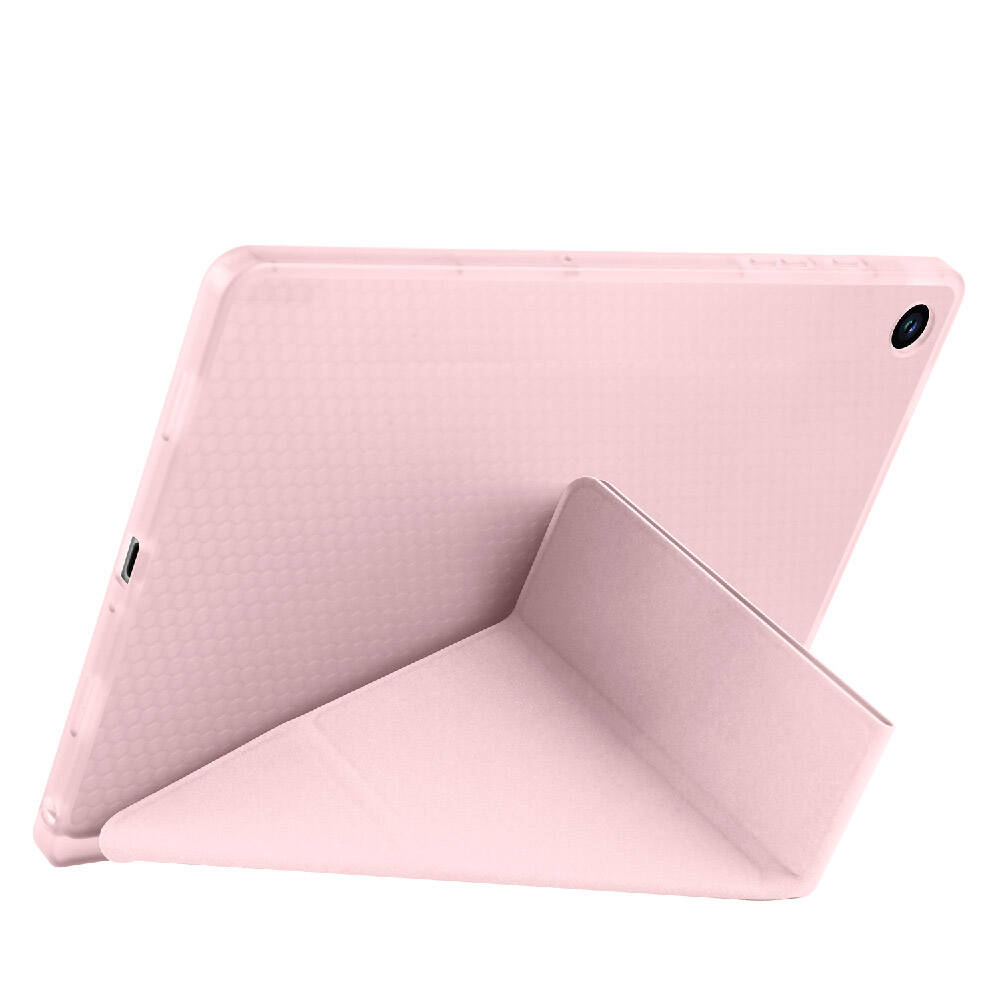 Galaxy Tab A9 Plus Case Zore Tri Folding Stand Case with Pen Compartment Lilac