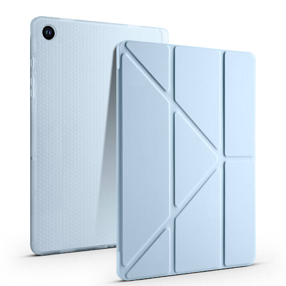 Galaxy Tab A9 Plus Case Zore Tri Folding Stand Case with Pen Compartment Lilac