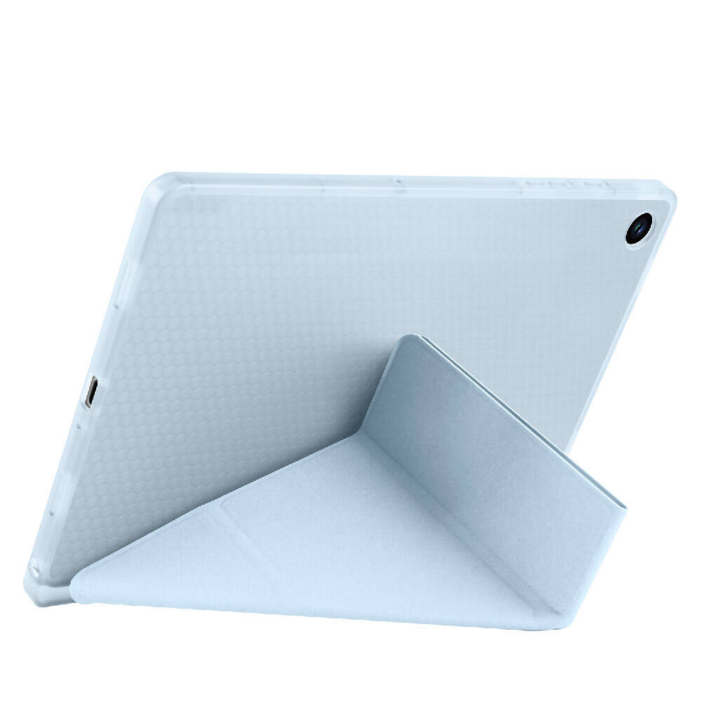 Galaxy Tab A9 Plus Case Zore Tri Folding Stand Case with Pen Compartment Lilac