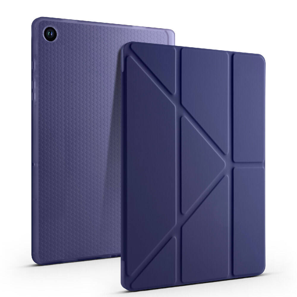 Galaxy Tab A9 Plus Case Zore Tri Folding Stand Case with Pen Compartment Lilac