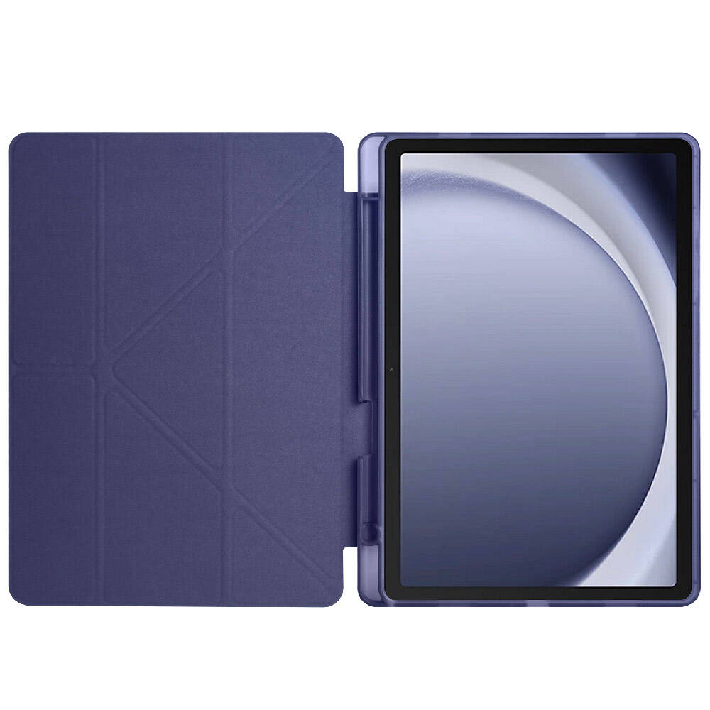 Galaxy Tab A9 Plus Case Zore Tri Folding Stand Case with Pen Compartment Lilac