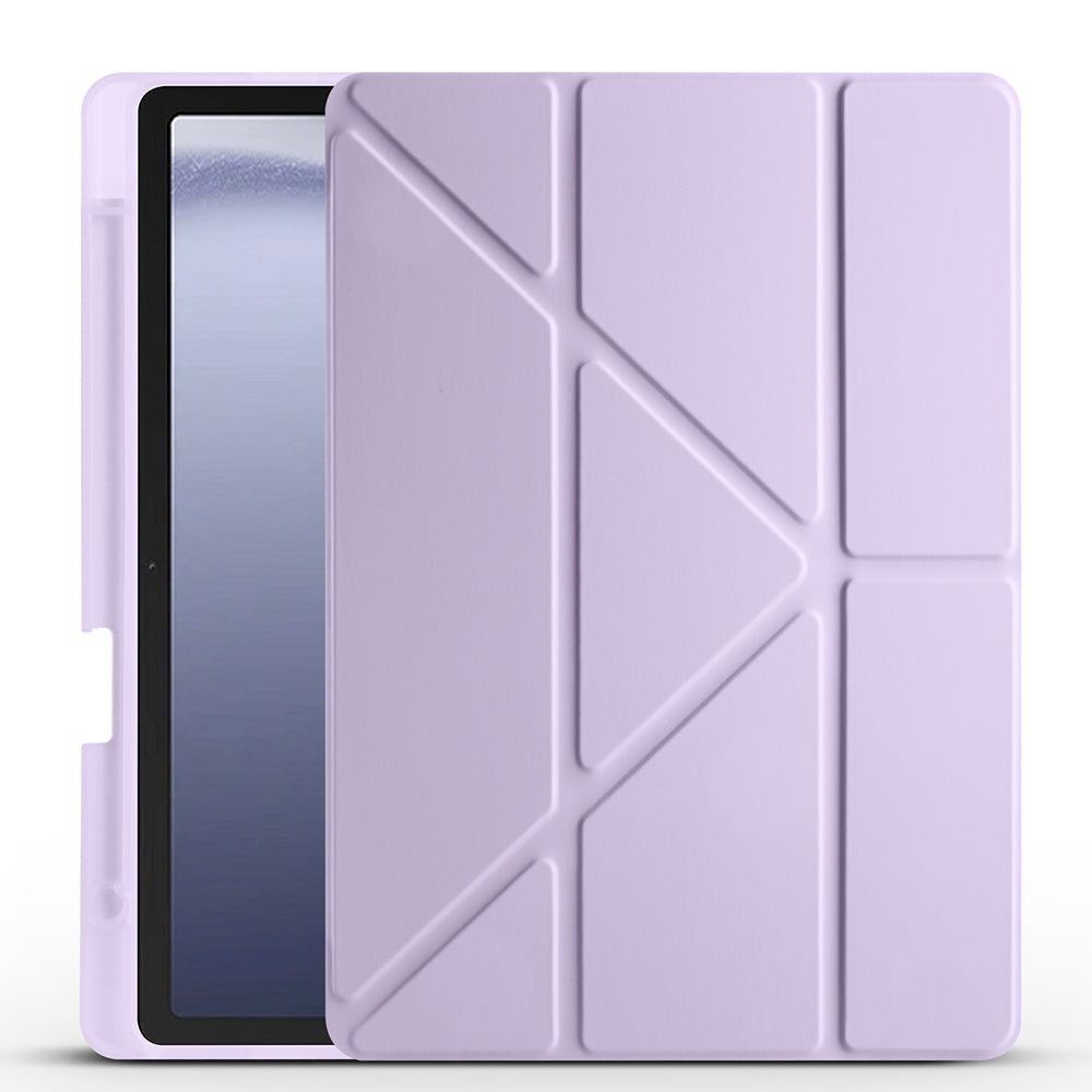 Galaxy Tab A9 Plus Case Zore Tri Folding Stand Case with Pen Compartment Lilac