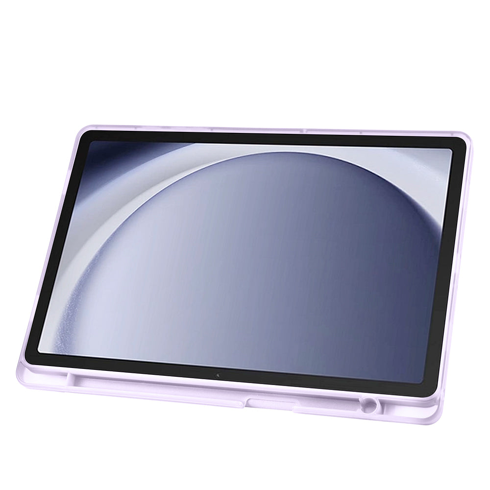 Galaxy Tab A9 Plus Case Zore Tri Folding Stand Case with Pen Compartment Lilac